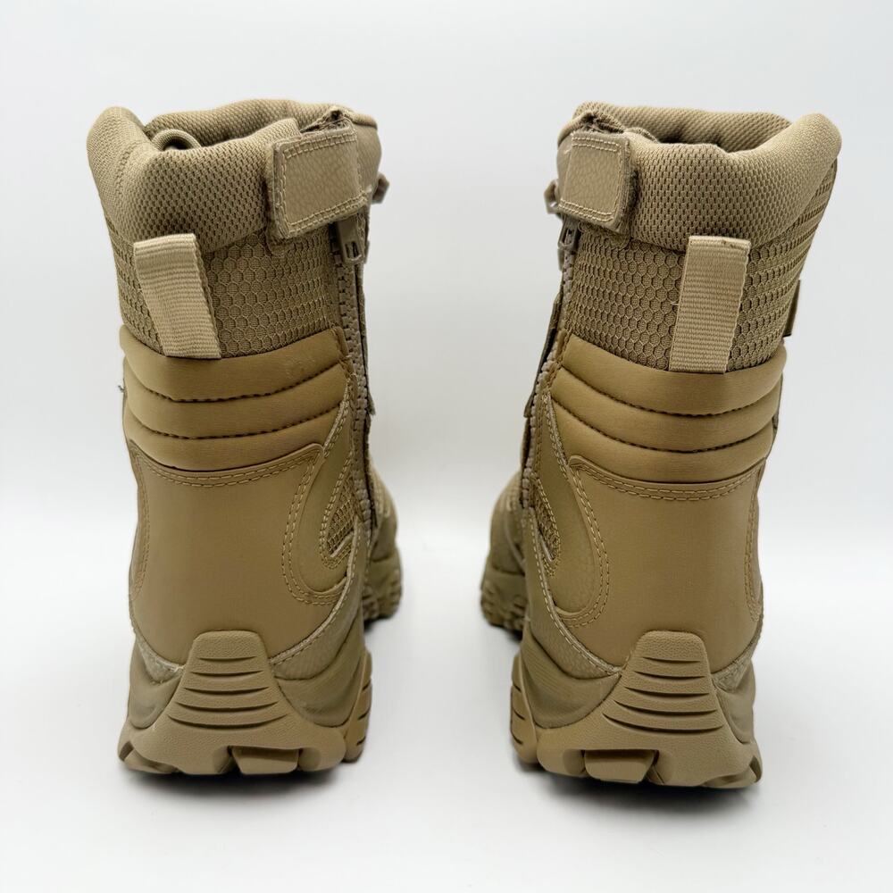 Merrell Work Moab 3 8" Tactical Zip Boots Mens 6.5 Womens 8 Tan Leather WP NIB - Picture 9 of 13